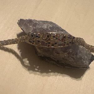 Elegant Gold and Multicolor elephant Bracelet